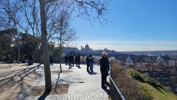A view overlooking Madrid with the Royal Palace on he left